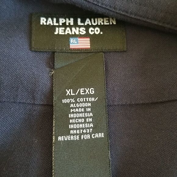 Ralph Lauren Navy Blue Button Down Shirt - Picture 7 of 8